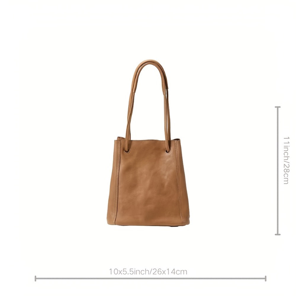 Leather Retro LadiesBucket Bag-Adjustable Shoulder Strap, Spacious Inner Removable Mini Pocket, Delicate Stitching, 3 Colors Available -Multifunctional Handbag for Office, Travel and Daily Essential, Stylish and Durable Tote Bag