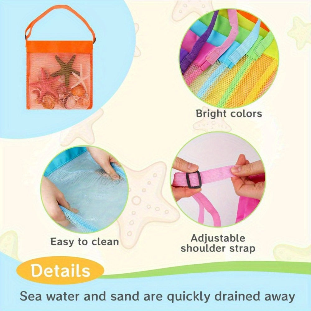 Tote Bag for Women – 6 Pack, Mesh Beach Pack Adjustable Colorful | Bag Vero – detail view 7