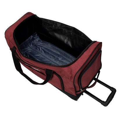 Pacific Gear Keystone 30" Polyester Upright Rolling Duffel Bag | Large Capacity, Lightweight, Retractable Handle & Recessed Wheels | Navy, Bright Red, Black, Grey, Purple, Olive - for Sports, Long Trips, & Camping
