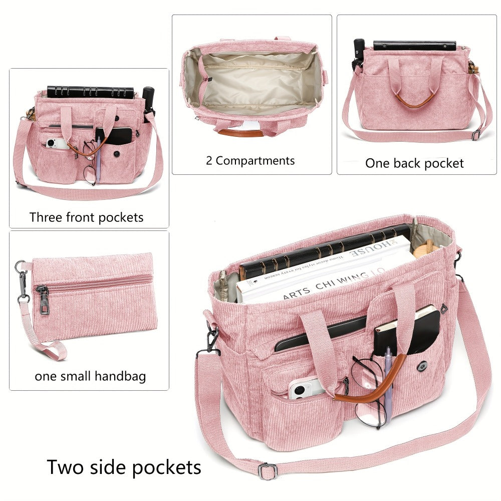 Laptop Bag – 2 Piece, 6 Colors, Corduroy, Large Capacity | Bag Vero – detail view 6