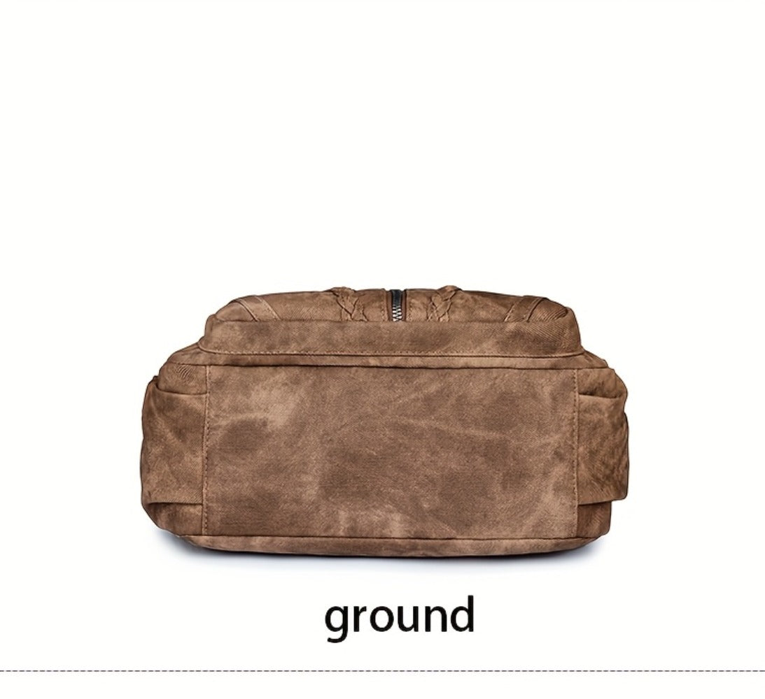 Large Capacity Commuter Bag Woven Texture Women's Handbag Multi-compartment Zipper Pocket Design Light And Fashionable Shopping Casual Handbag Messenger Bag Men, Messenger Bag Men