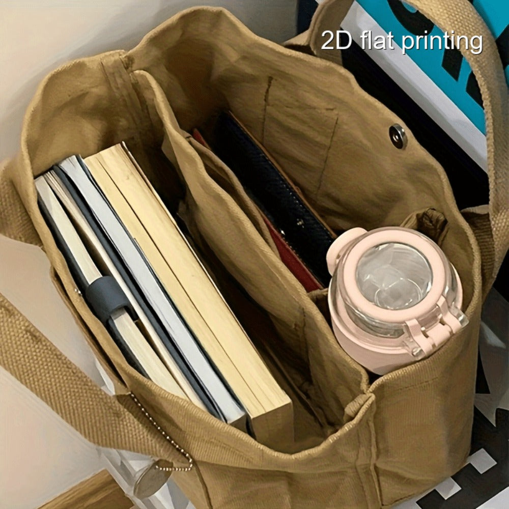 1pc Neutral Large-capacity Tote Bag: Heavy-duty Beige Double-handle Handbag, Spacious Work Bag, Suitable for Commuting, Traveling, Office, School - Simple, Professional, Casual And Multi-functional Handbag, Durable Carry-on Luggage Bag