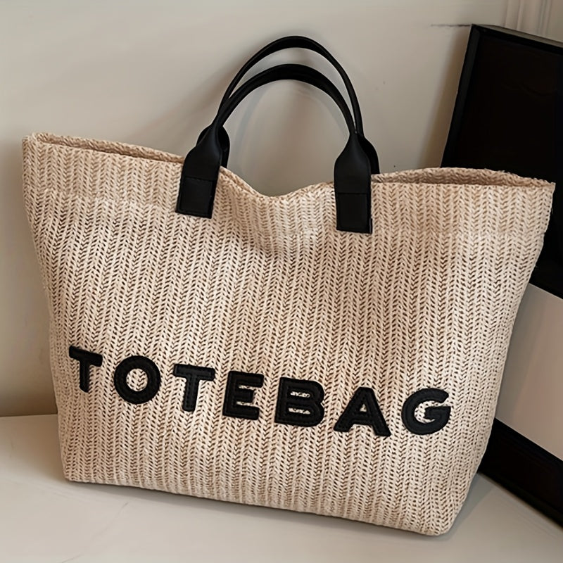 The Perfect Lily Women'S Woven Tote Bag Features a Sleek And Easy Design, Equipped with Sturdy Shoulder Straps And a Secure Closure. Crafted from a Roomy And Durable Material, It Is Ideal for Work, Travel