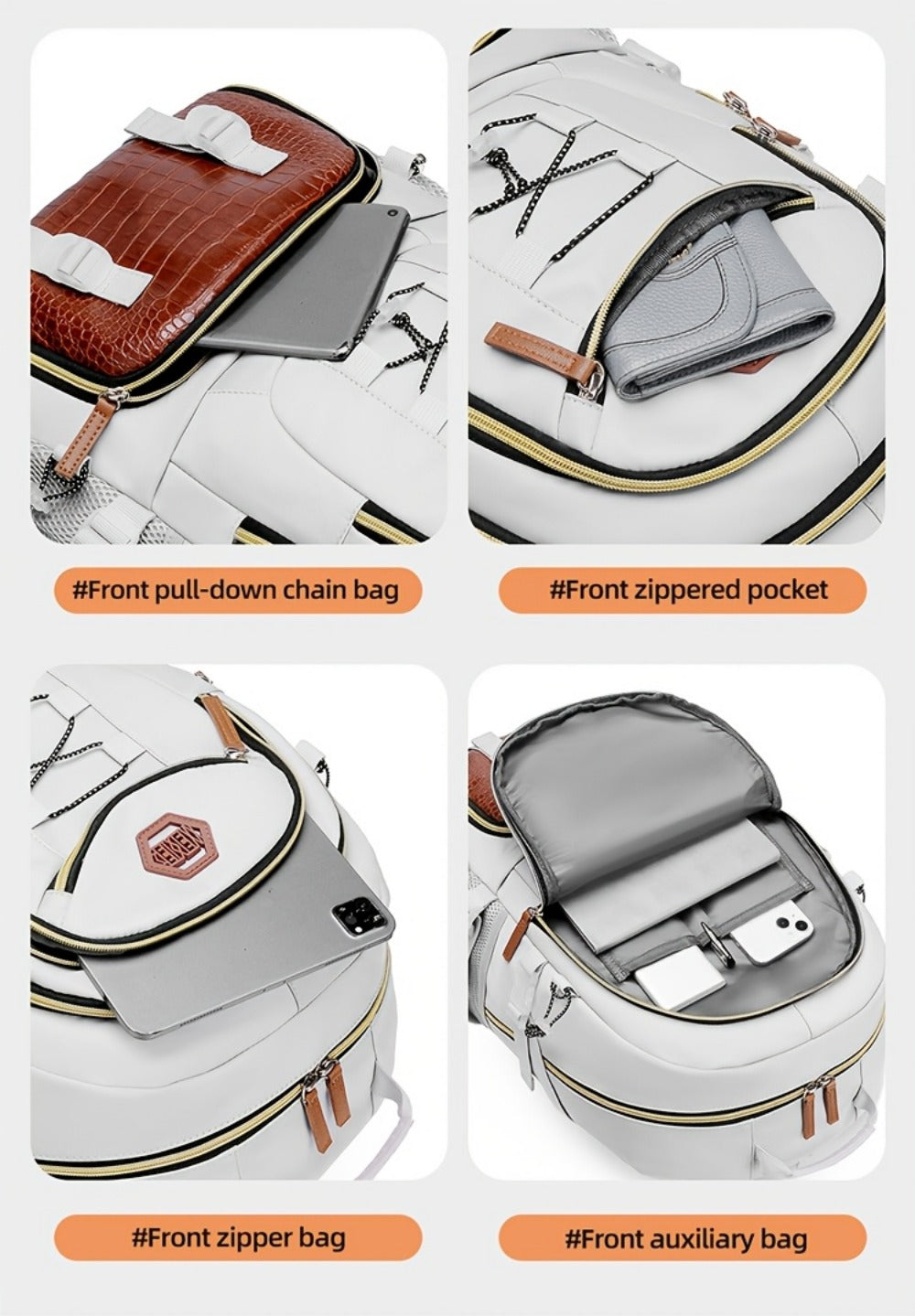 Laptop Backpack – Large Capacity, Waterproof, Multi-Pocket, Adjustable Strap | Bag Vero – detail view 14