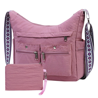 Nylon Crossbody Bag Set (2PCS) for Women and Men– Lightweight Waterproof Multi-Pocket Shoulder Bags, Lightweight Travel Purses, Casual Messenger Handbags for Daily Use, Work, Shopping, Outdoor
