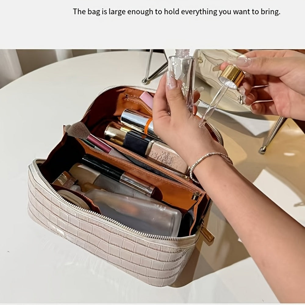 Travel Makeup Bag – PU Leather, Large Capacity, for Travel | Bag Vero – detail view 10