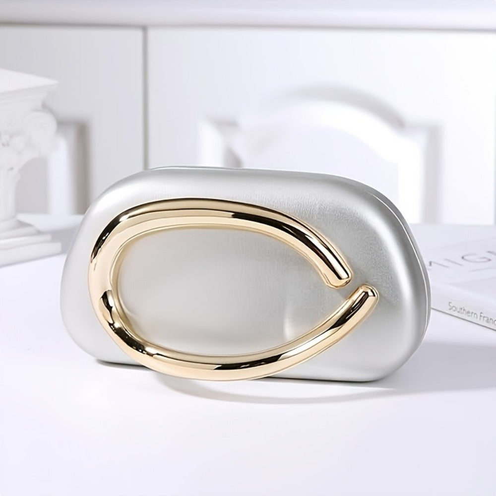 Women's Wallet – Acrylic Evening Clutch Golden Metal | Bag Vero – detail view 6