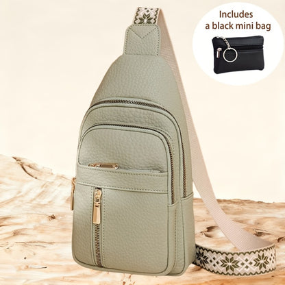 Women's High Quality Synthetic Leather Crossbody Bag with RFID Blocking - Adjustable Chain Strap & Multipocket Organizer Suitable for Travel,, Daily Use - Lightweight Slung Bag with Zipper Closure & (RFID Blocking)