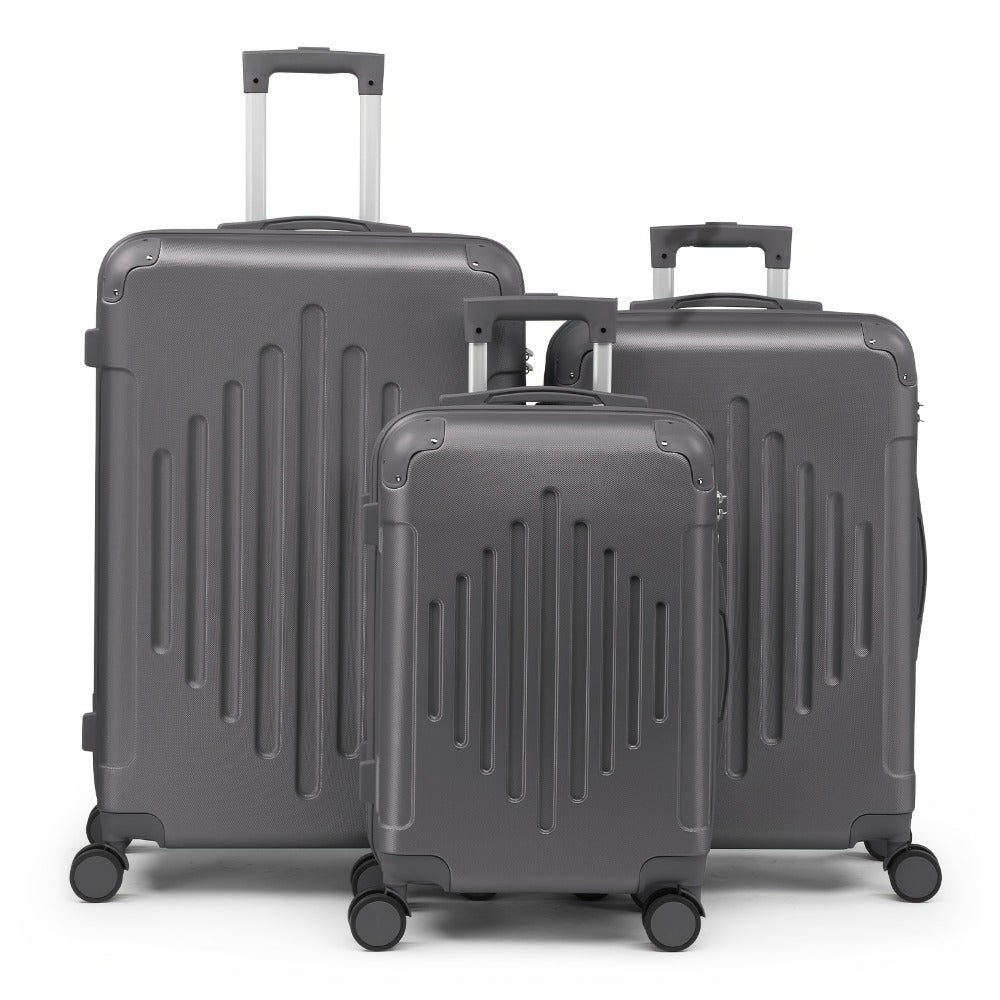 3pcs Luggage with Corner Protectors, 20/24/28-Inch, Durable Hard Shell, 360 Spinner Wheels, with TSA Lock, Multifunctional Large Capacity, Lightweight Travel Suitcase