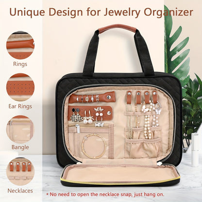 Travel Makeup Bag – for Travel, Weekender Toiletry Hanging Hook Jewelry | Bag Vero – detail view 7