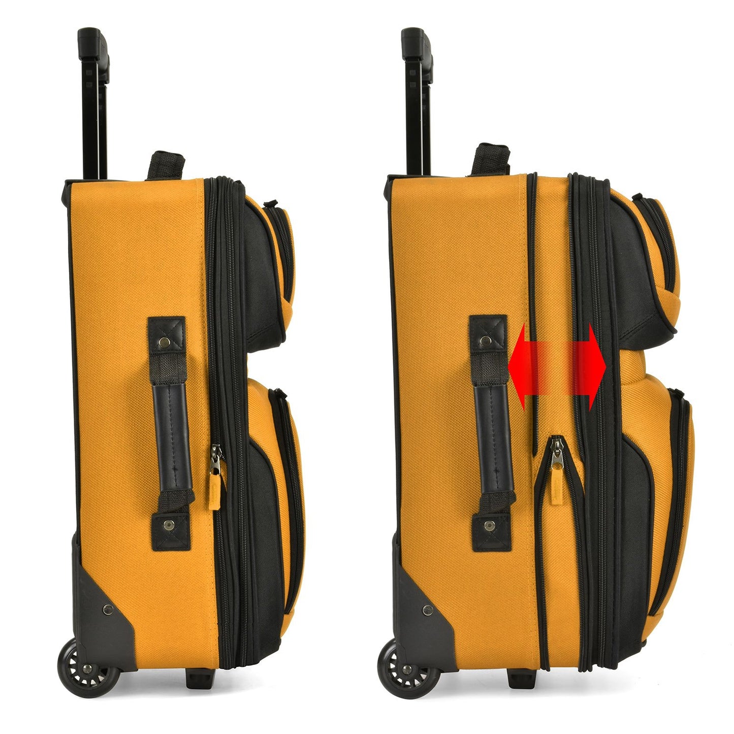 U.S Traveler Rio 2-Pcs Polyester Carry-onSuitcase w/ Tote | Soft Shell Lightweight, Softside Expandable & 360° Dual Spinner Wheels | Airline Approved 21" + 10" | Matching Color, Black, Blue, Green, Teal, Purple, Red, Yellow, Pink, Camo, Gray - Travel Lugg