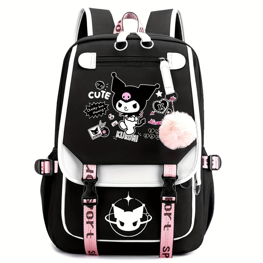 Sanrio Kuromi Backpack Cartoon Laptop Backpack Cute Large Travel Bag Casual Backpacks
