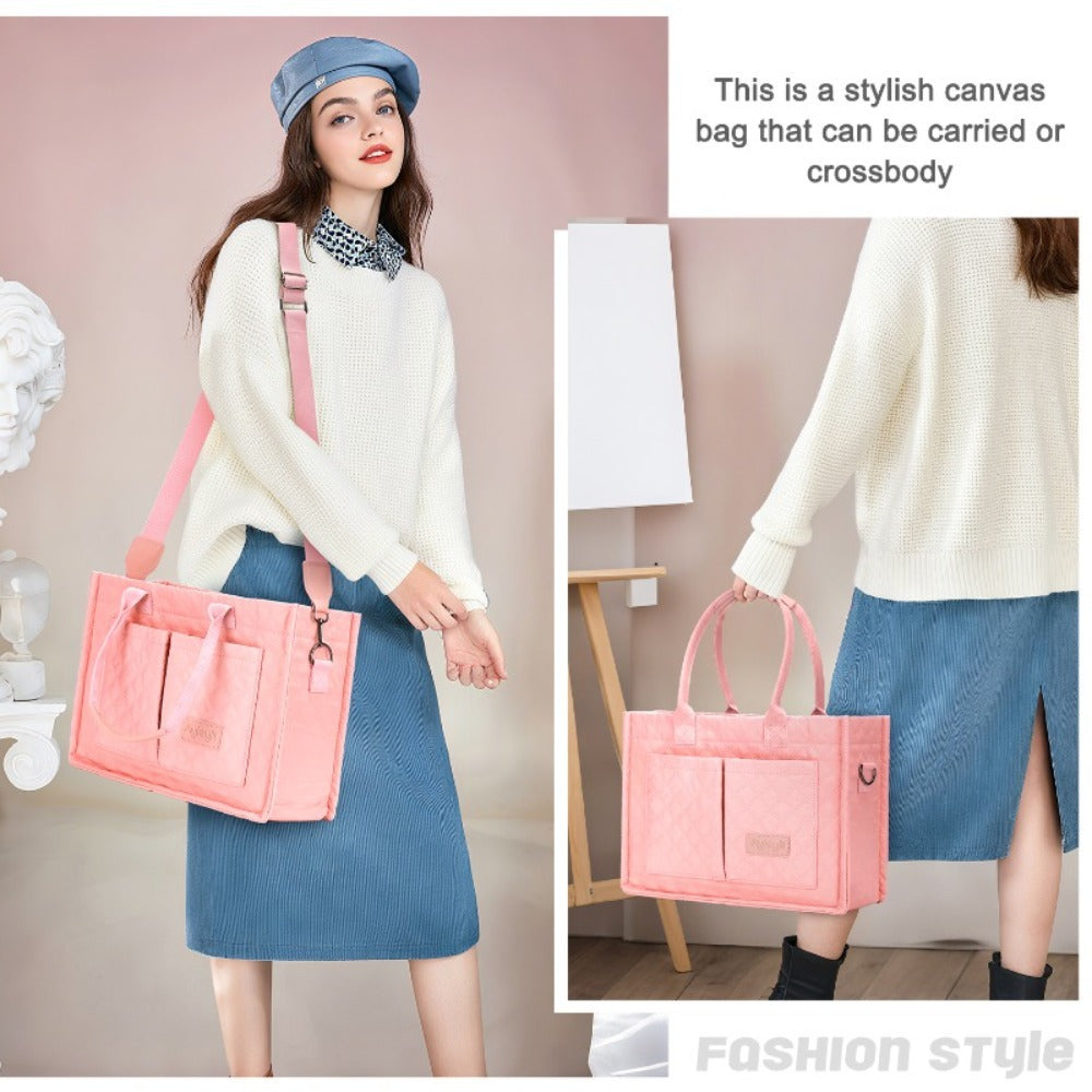 Tote Bag for Women with Compartments, Large Nylon Totes Women's Purse Crossbody Bags Work Laptop Book Bag Shoulder Handbags