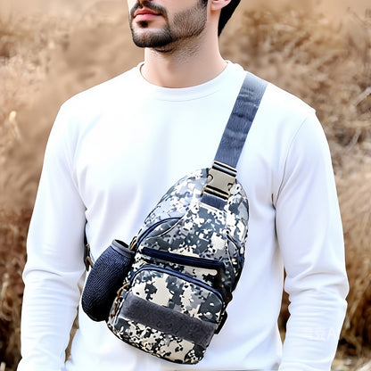 2026 Spring/Summer New Arrival - Outdoor Tactical Camouflage Shoulder Bag, Oxford Cloth Crossbody Bag, with Charging Port, Multi-Compartment Waist Pack, Sturdy And Durable, New Product Promotion, Suitable for Everyday Leisure And Outdoor Adventures