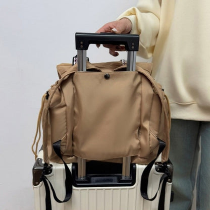 1 Large Capacity Multi-Pocket Bag, 13.8*12.6 Inches, Shape-Adjustable & Multi-Functional, Shoulder, Backpack, Handheld, or Luggage Trolley, for Travel, Fitness, Daily Use & Commuting