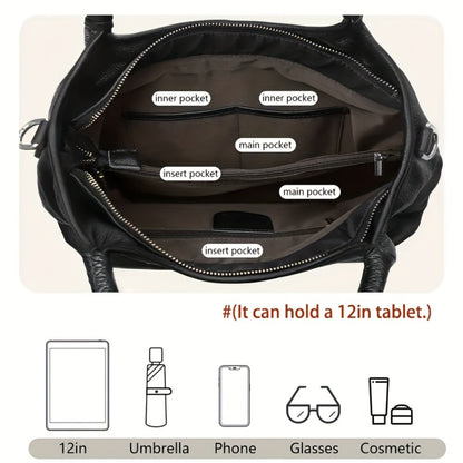 KOGTLA Genuine Leather Purses for Women,Luxury Genuine Tote Bag,Crossbody Shoulder Bags Designer Handbags Top Handle Satchel Bag,Large Capacity,Daily Commutes And Outings Pefect for Office,Business And Work