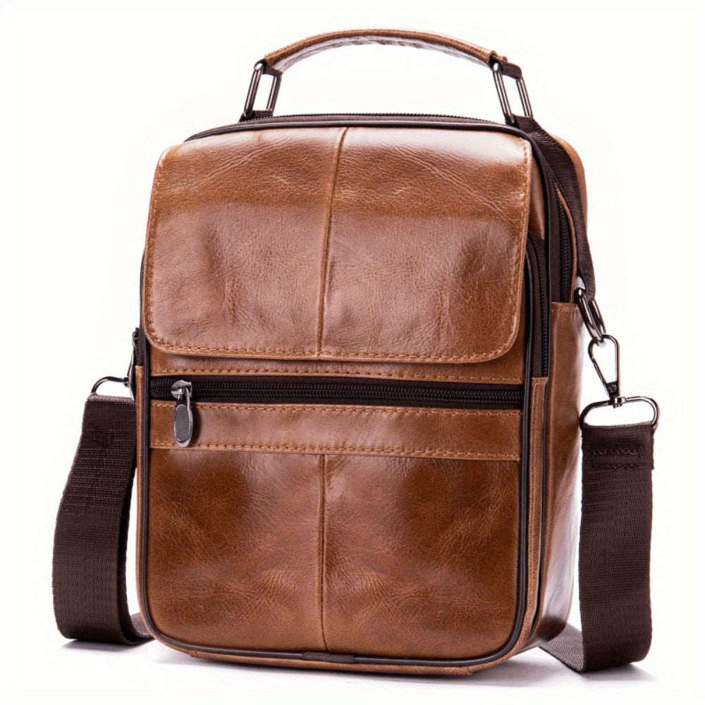 Men's Crossbody Bag – Genuine Leather, Large Capacity, for Travel & Work | Bag Vero – detail view 8