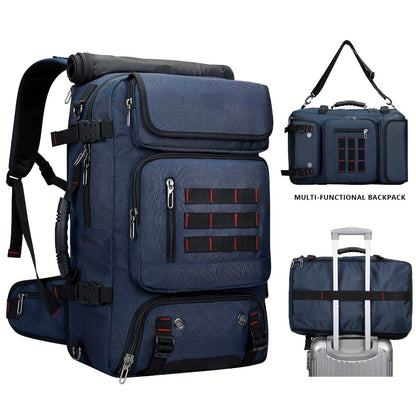 A Large Capacity Hiking Backpack, Suitable for Outdoor Camping, Mountain Climbing, And Long-Distance Travel. It Features Multiple Functions As a Handheld, Dual-Shoulder, Or Crossbody Sports Bag, Is Sturdy And Durable with a Shoe Pocket