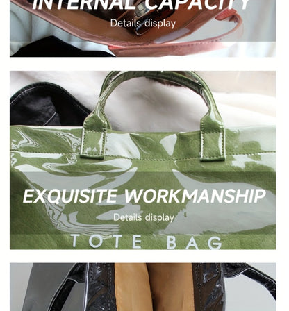 Women'S Tote Bags Lightweight Dupont Fabric, Double Layer, Durable Handle, Ideal For Everyday Use Classic Solid Color Handbag PVC Fashion Bag