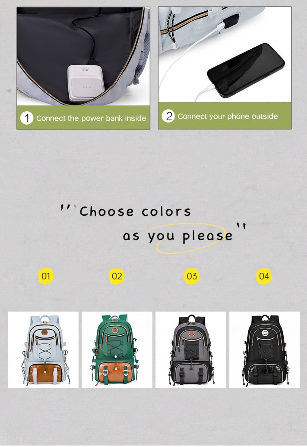 Travel Backpack – USB Charging, Large Capacity, for Travel & Work | Bag Vero – detail view 28