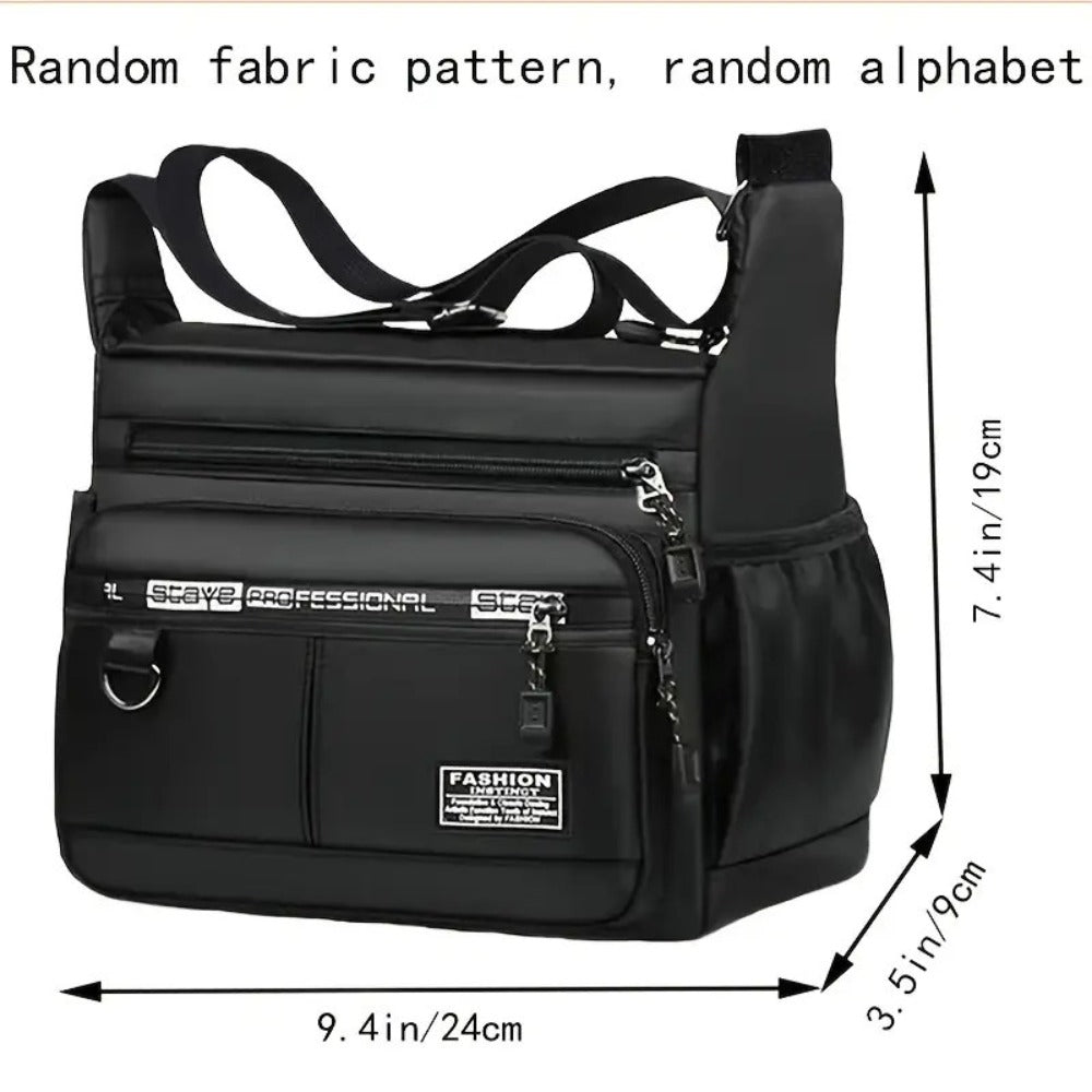 Unisex Adjustable Strap Crossbody Backpack | Multi-pocket Durable Nylon Messenger Bag, Suitable for Daily Commuting, Work, and Travel, Available in Black and Various Colors