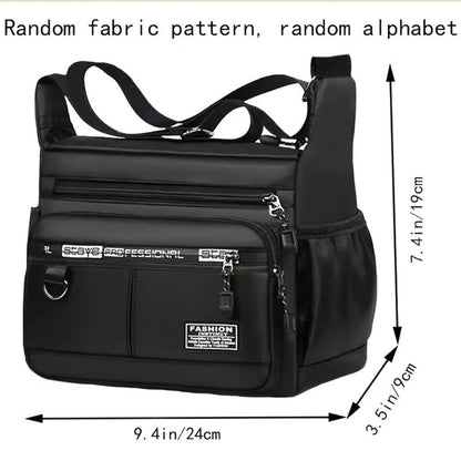 Unisex Adjustable Strap Crossbody Backpack | Multi-pocket Durable Nylon Messenger Bag, Suitable for Daily Commuting, Work, and Travel, Available in Black and Various Colors