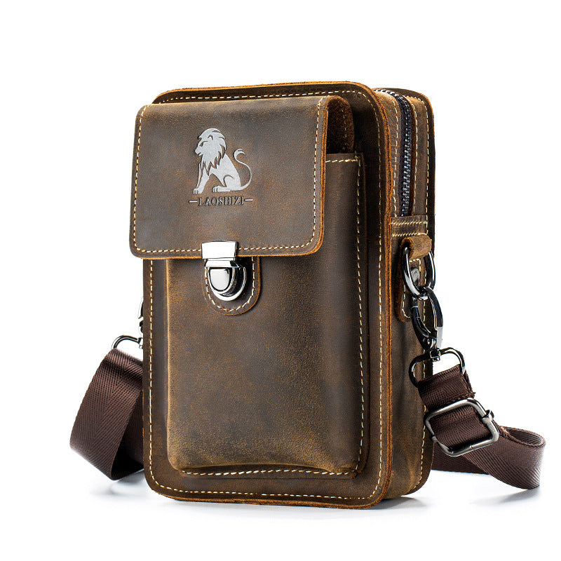 Authentic Leather Upper Layer Cowhide Vintage Crossbody Bag, Premium Waist Pouch, Long-Lasting And Crease-Resistant, Perfect for Gifting
