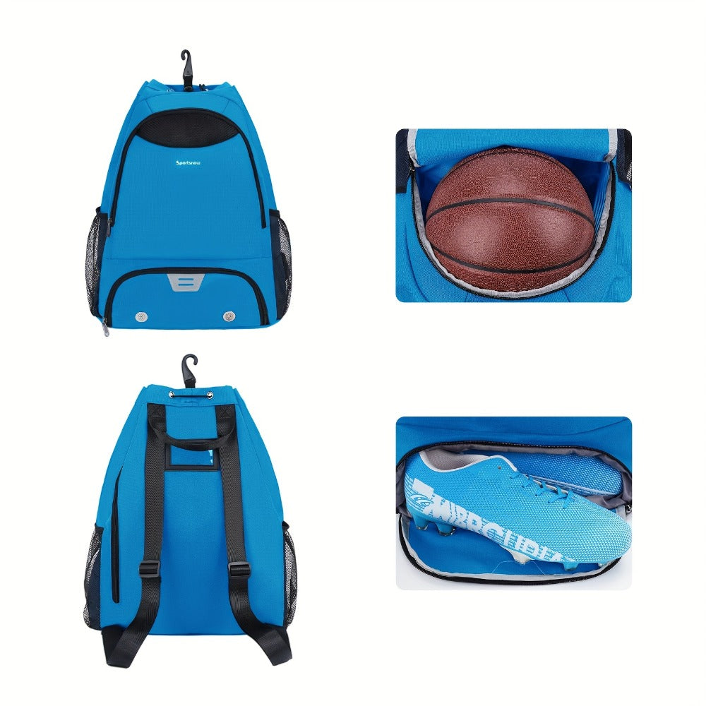 Basketball Backpack Gym Bag Sports Drawstring Bag Lightweight Ventilated Bag Swimming Backpack Beach Backpack for Women Men Backpack for Soccer & Volleyball Football Includes Shoe & Ball & Laptop Compartment