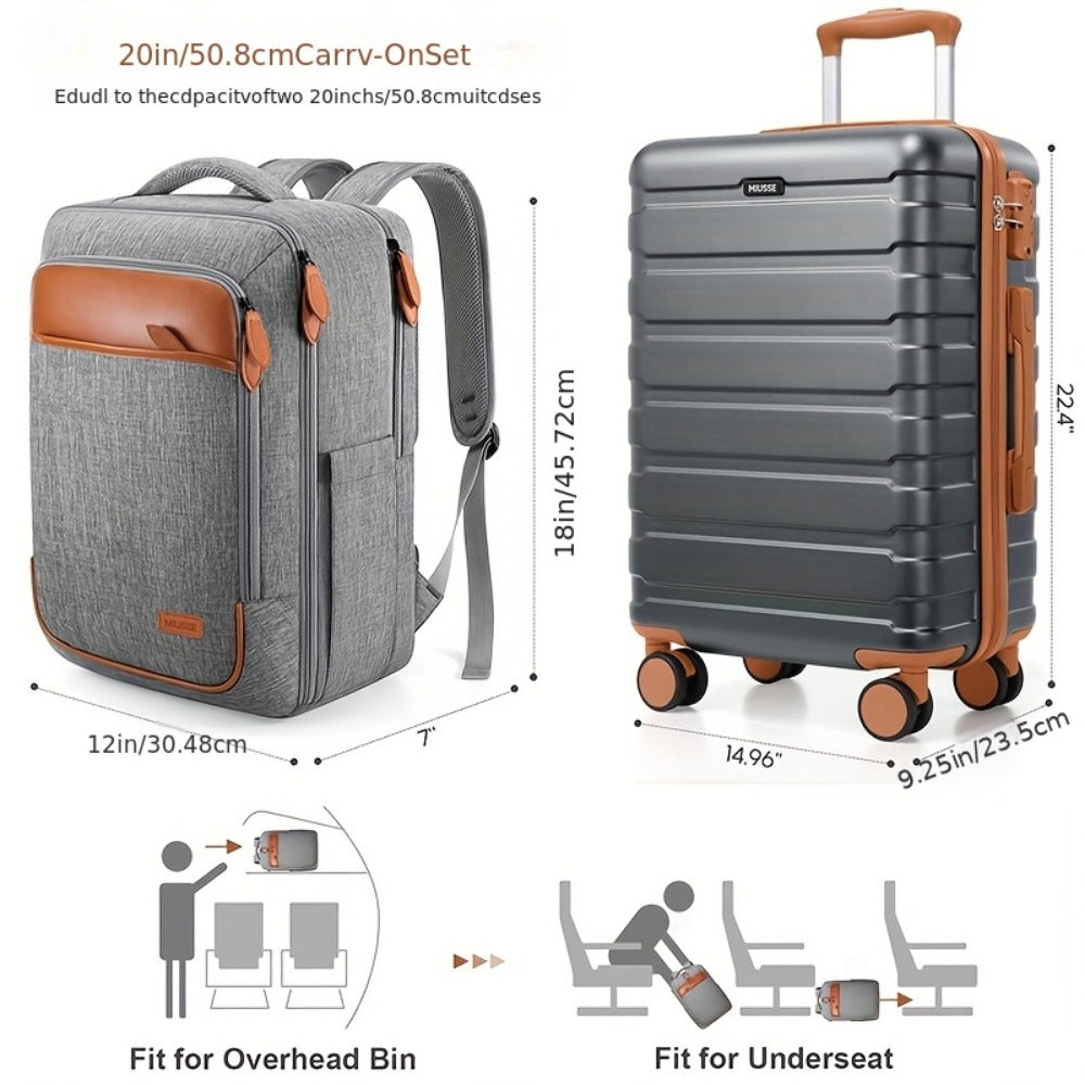 Travel Toiletry Bag – 3 Piece, 20 Inch, TSA Lock, Spinner Wheels | Bag Vero – detail view 6
