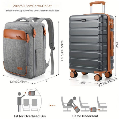 Travel Toiletry Bag – 3 Piece, 20 Inch, TSA Lock, Spinner Wheels | Bag Vero – detail view 6