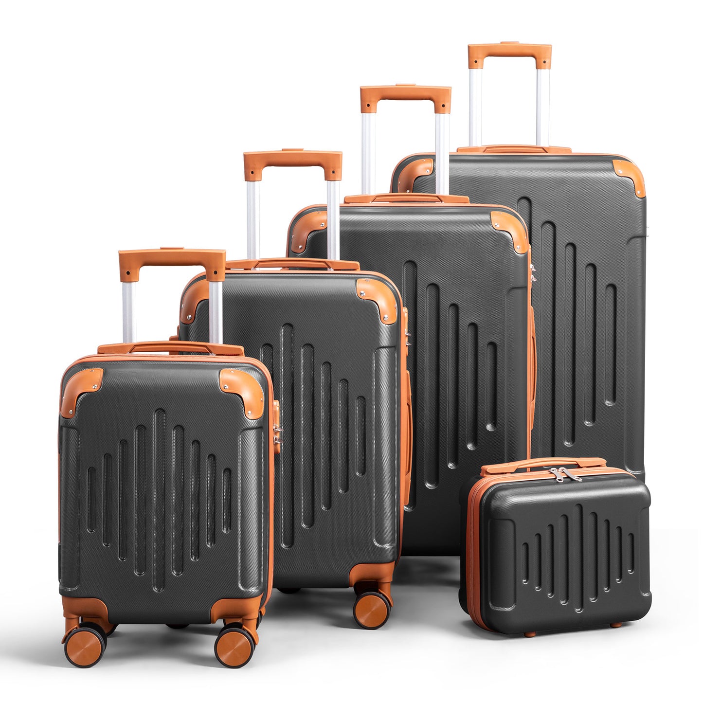 5-Piece Luggage Set Suitcases with Lock, 12/16/20/24/28 Inch Lightweight Trolley Case, Durable PP Material for Men Women, Ideal for Travel & Long Journeys