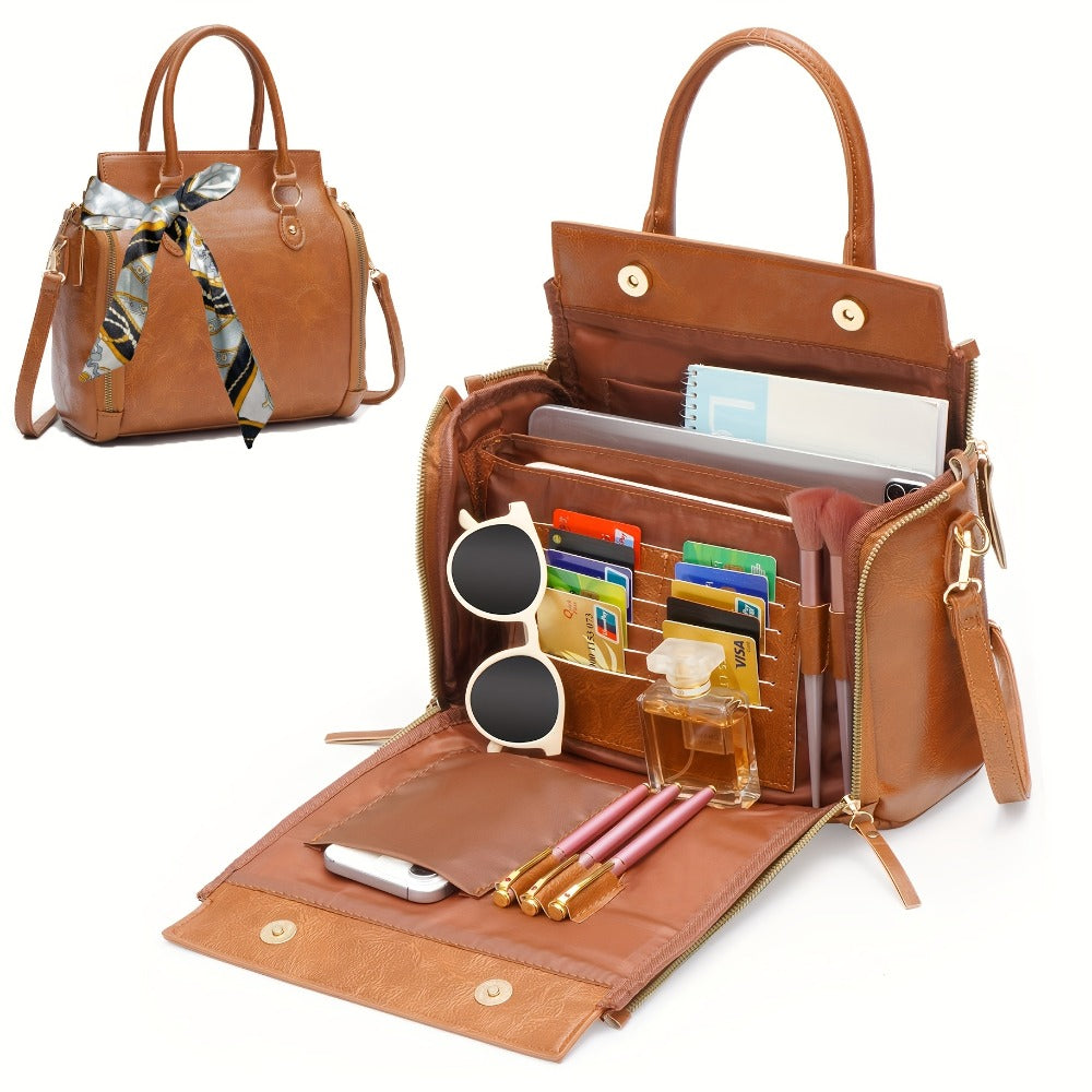Retro Handbag, Western Women's Handbag, Coin Purse, Multi Slot Scarf, Portable Storage Bag, Women's Multi-layer Crossbody Bag, Shawl