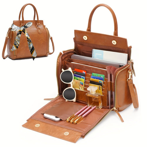 Retro Handbag, Western Women's Handbag, Coin Purse, Multi Slot Scarf, Portable Storage Bag, Women's Multi-layer Crossbody Bag, Shawl