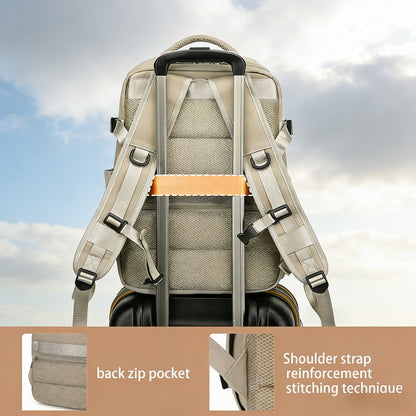 Vacuum Compression Backpack (with Air Pump) Travel Rucksack, Large Capacity and Durable for Business Trips, Hiking and Camping