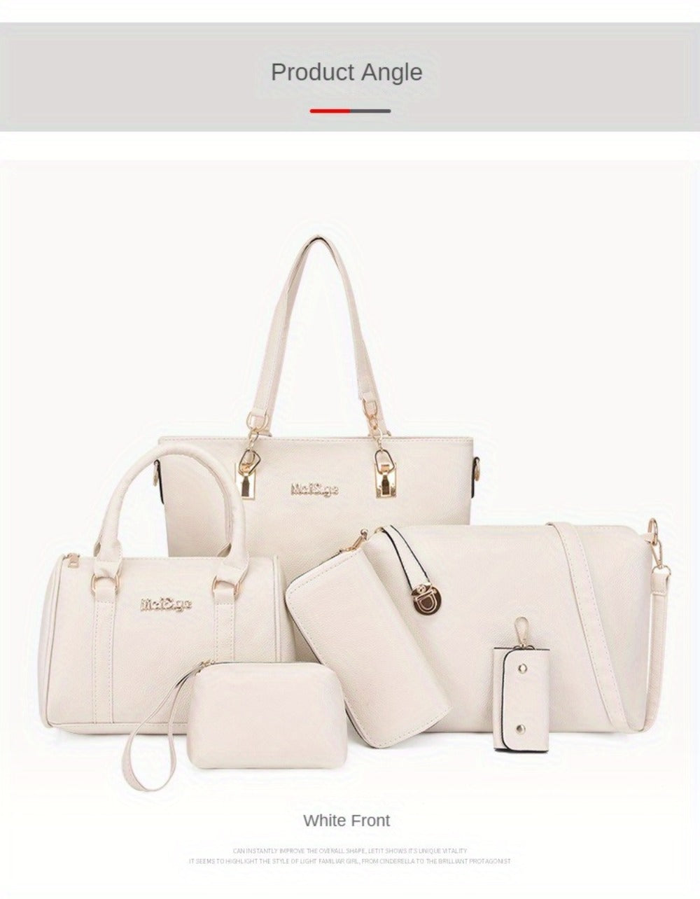 6pcs Retro Large Crossbody Bag with Adjustable Strap & Zipper Closure - Multi-Piece Bun Female Bag Set,/ Shoulder Purse Suitable for, Travel, Daily Use,Portable
