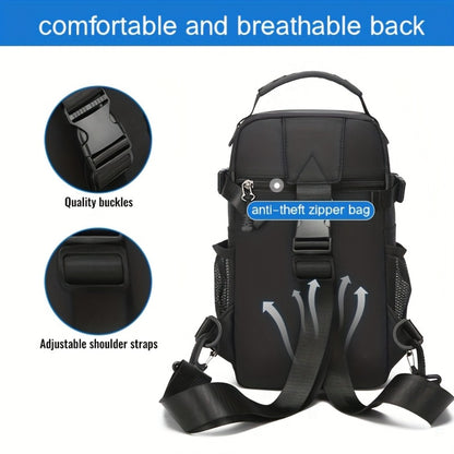 Men's Chest Bag Crossbody Sling Bag for Women Large Capacity Fashionable Travel Casual Phone Holder Gift for Boyfriend Him Perfect Gift Idea Four Types Of Carrying Methods Single Shoulder, Crossbody, Double Back, Handbag