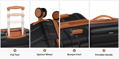 3pcs 20 Inch PC Hardside Luggage Set with TSA Lock Carry On Suitcase & Backpack - Lightweight ABS+PC Spinner Wheel Travel Bags, Laptop Compartment, for men & women, Grey//, Airplane Compatible (Annual updates likely)