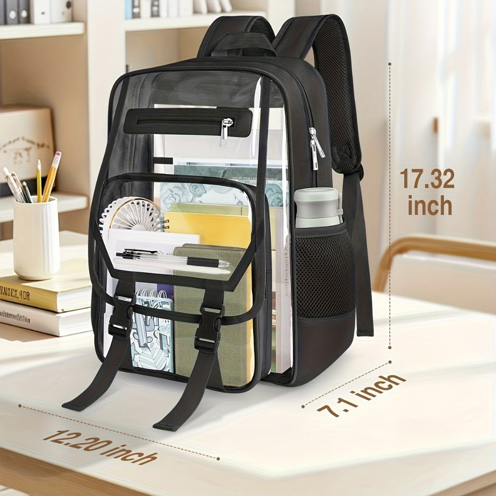 Travel Backpack – PVC, Clear, Transparent, Large Capacity | Bag Vero – detail view 7