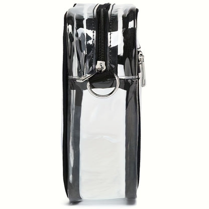 Transparent crossbody PVC bag, stylish High Quality shoulder bag with adjustable strap, versatile for daily use and suitable for sports or concerts to store items