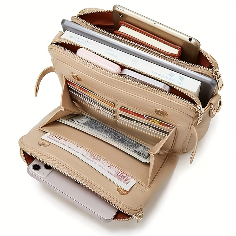 Cross-border Popular Bags Women's Bags European and American Retro Three-layer Messenger Bags Three LayerLeather，Perfect for Valentine's Day, Mother's Day, and as a Gift for Girlfriends and Mothers. Suitable for Various Occasions