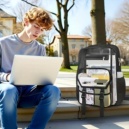 Travel Backpack – PVC, Clear, Transparent, Large Capacity | Bag Vero – detail view 11