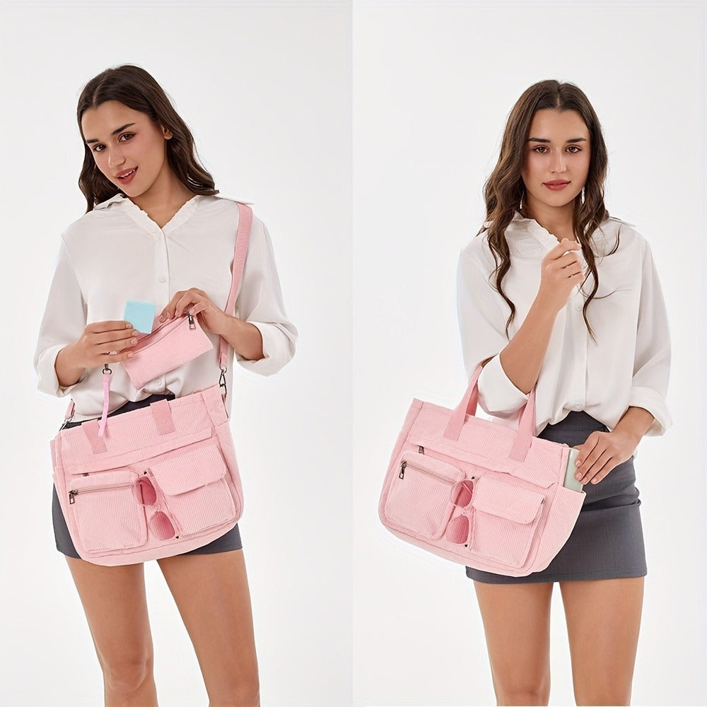 Laptop Bag – Corduroy, Polyester, Adjustable Strap, for Travel & Work | Bag Vero – detail view 19