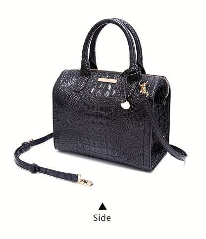 [Crocodile Patterned Handbag] Fashionable And Colorful Crocodile Patterned Handbag, A Visual Feast Of Multi-Color Gradient Fusion, Craftsmanship Texture, And Exquisite Metal Accessories Embellishment. Large Capacity Design Meets Diverse Needs