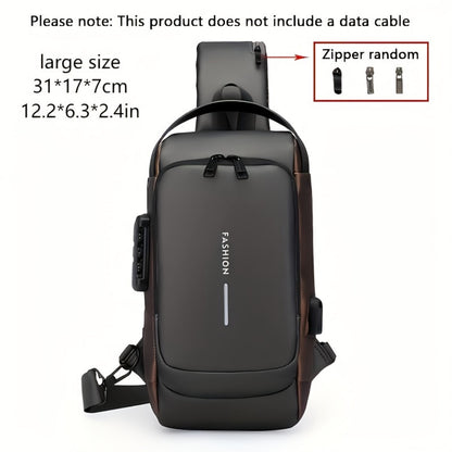 Anti-Theft Backpack, High-Capacity Adjustable Crossbody Backpack | Men'S, Anti-Theft Password Lock, Durable Fabric, Multi-Compartment Design, Secure Zipper Closure, Secure Travel Bag, It'S an Excellent Gift for Your Family And Friends
