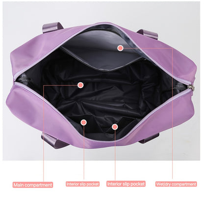 Expandable Rolling Duffle Bag with Detachable Wheels, Oxford Travel Tote, Multi-Functional Weekender Carry-On with Wet/Dry Compartment, Luggage Sleeve & Large Capacity for Women/Men