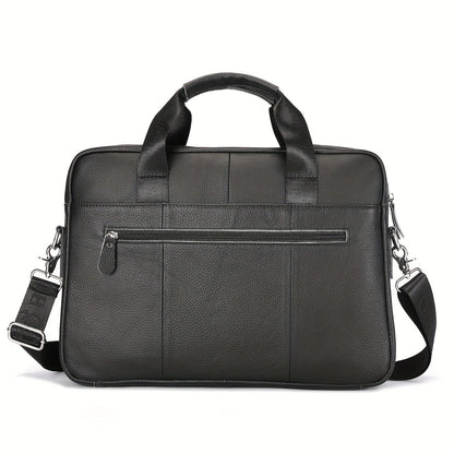 LEBULLBRO Premium Real Leather Executive Briefcase Made from Top-Quality Cowhide, Roomy Versatile Shoulder Bag Featuring a Laptop Section