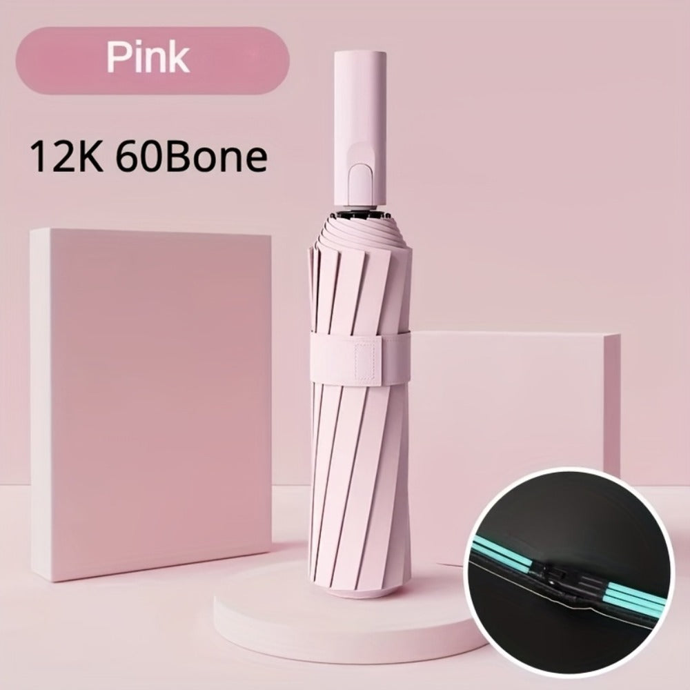 Windproof Automatic Umbrella 80 Reinforced Fiberglass Ribs, Stormproof 50+ For Men Women, Compact Folding Sun Rain Umbrellas