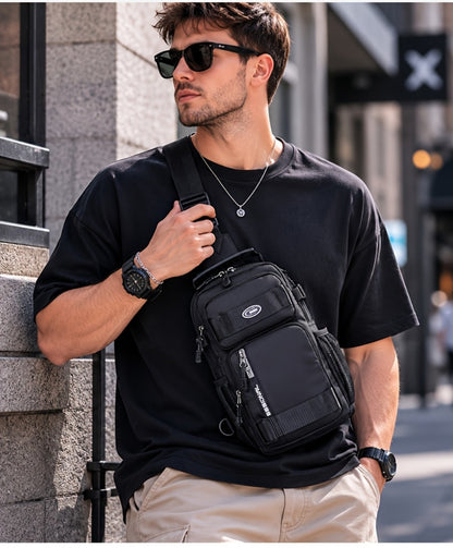 Men's Chest Bag Crossbody Sling Bag for Women Large Capacity Fashionable Travel Casual Phone Holder Gift for Boyfriend Him Perfect Gift Idea Four Types Of Carrying Methods Single Shoulder, Crossbody, Double Back, Handbag