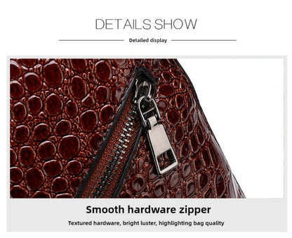 6pcs Set PU Minimalist Crocodile Embossed Women's Bag Set, High Cost Performance, Includes: Backpack, Tote Bag, Shoulder Bag, Clutch, Keybag, Wallet