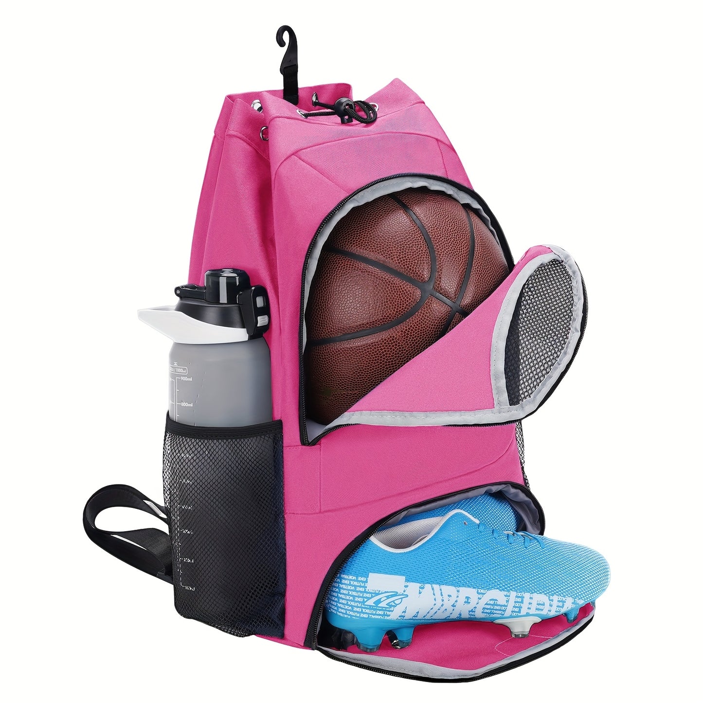 Basketball Backpack Gym Bag Sports Drawstring Bag Lightweight Ventilated Bag Swimming Backpack Beach Backpack for Women Men Backpack for Soccer & Volleyball Football Includes Shoe & Ball & Laptop Compartment
